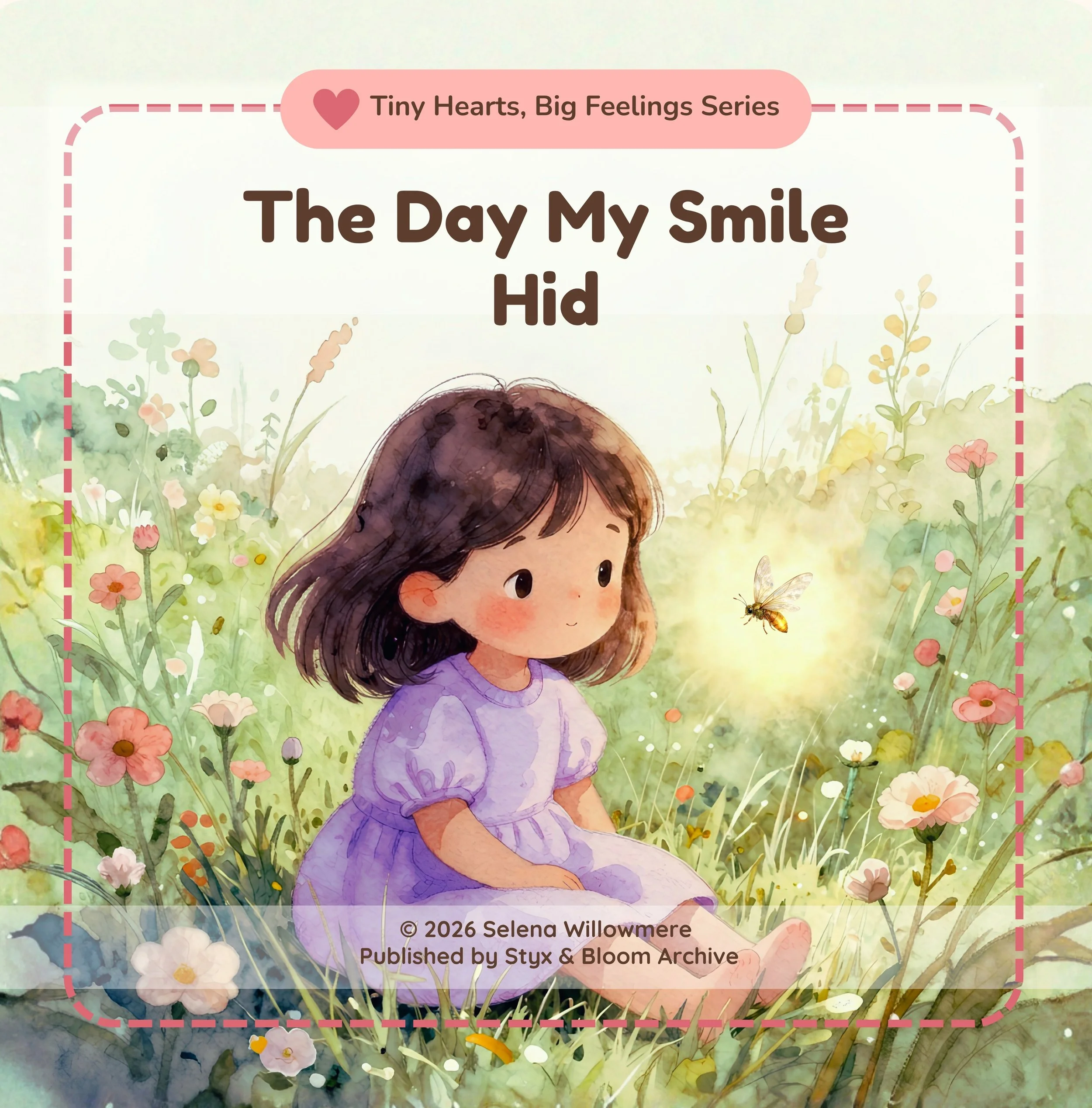 Cover of The Day My Smile Hid, a Tiny Hearts, Big Feelings children's book by Selena Willowmere.