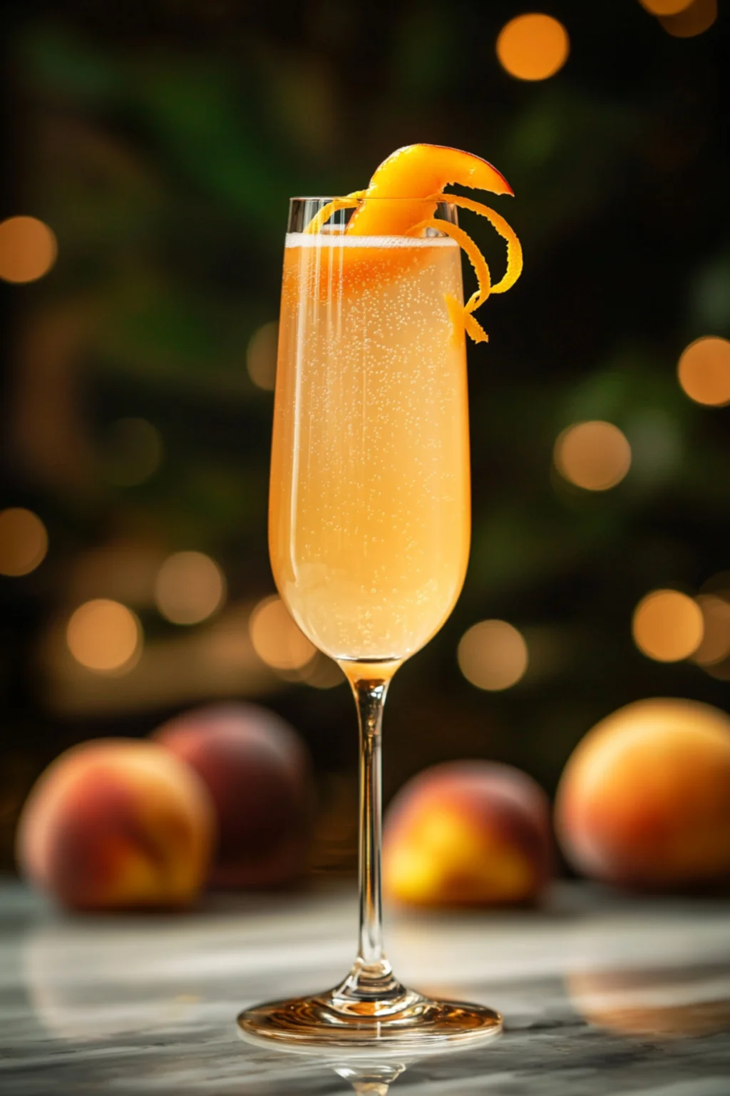 Italian Prosecco and fresh peach purée