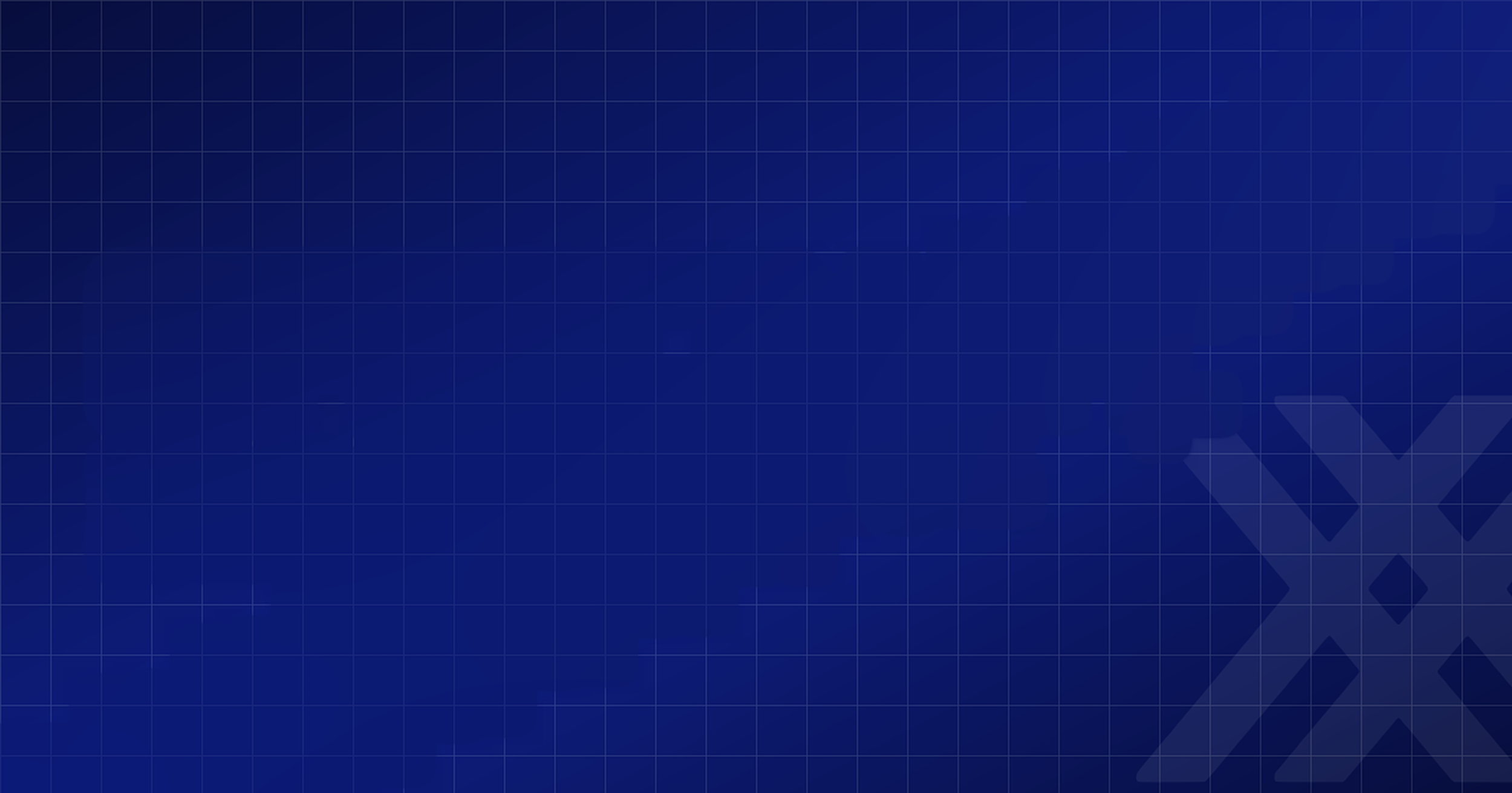 Ein blauer Hintergrund mit einem Netzgrid und geometrischen Mustern.