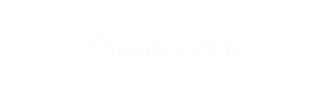 Text that reads 'Private Hire' in light, elegant script font on a white background.