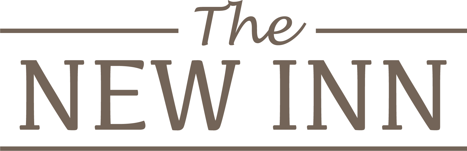 Text logo that reads 'The New Inn' in brown cursive and capital letters on a white background.