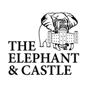 A logo for 'The Elephant & Castle' featuring an illustration of an elephant with a castle structure on its back, beside the text.