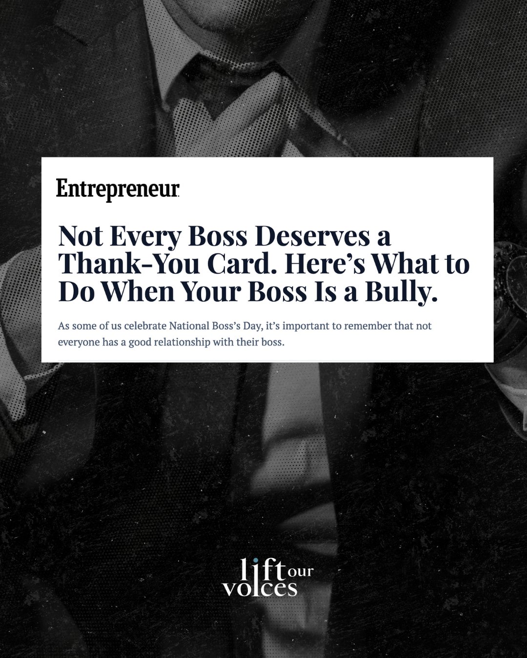 We'd love to live in a world where every boss fosters a safe, transparent, and respectful work environment, but right now that isn't our reality. Read more on what to do when your boss is a bully from the Entrepreneur.