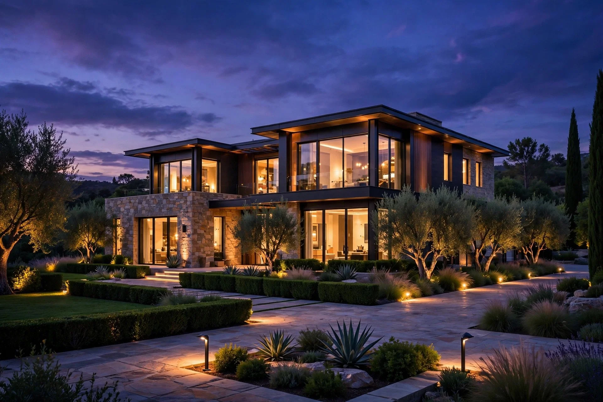 Avenue House listing image — deep plum and brushed gold luxury abstract, property theme