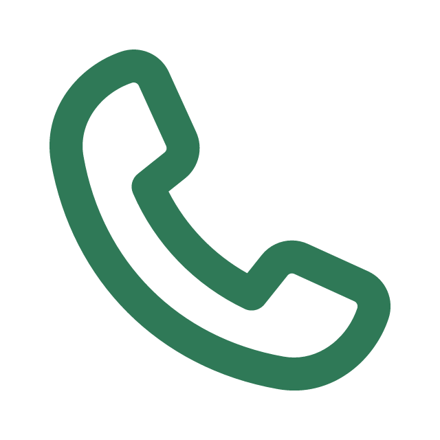 Green phone receiver icon on black background.