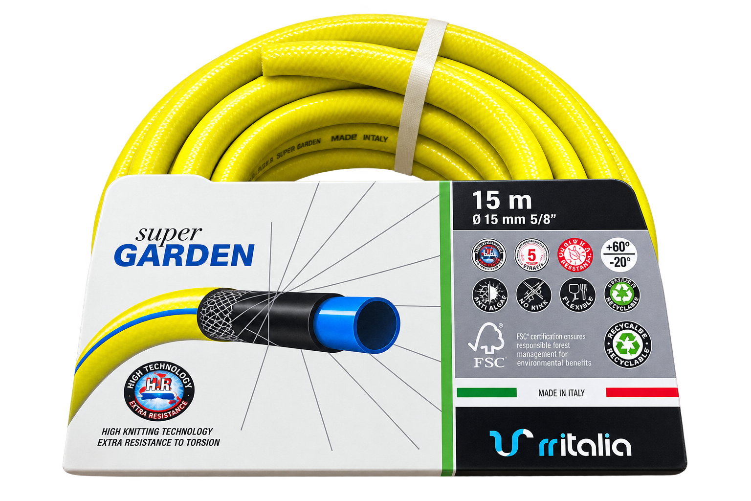 Rotoli super garden tubo retinato giallo 5 strati