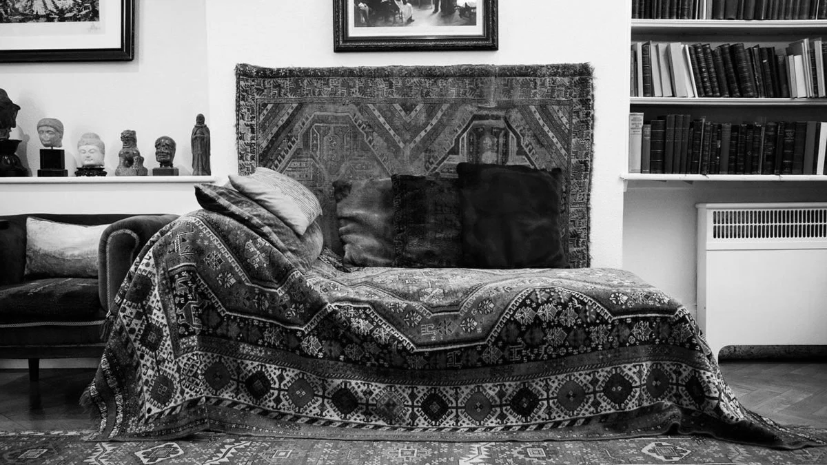 Die Couch von Sigmund Freud im Freud Museum in London.