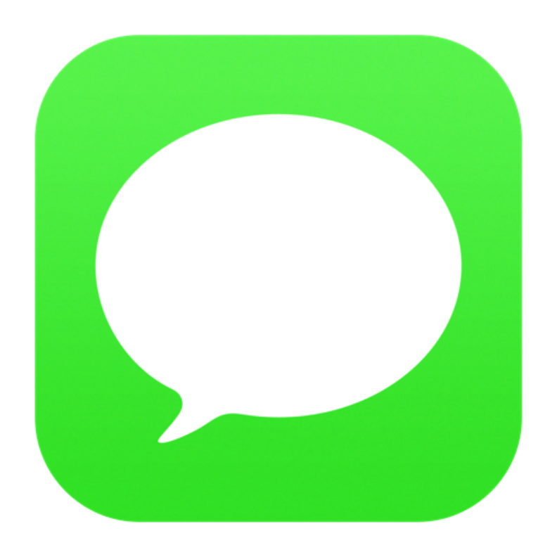 Green app icon with a white speech bubble in the center.