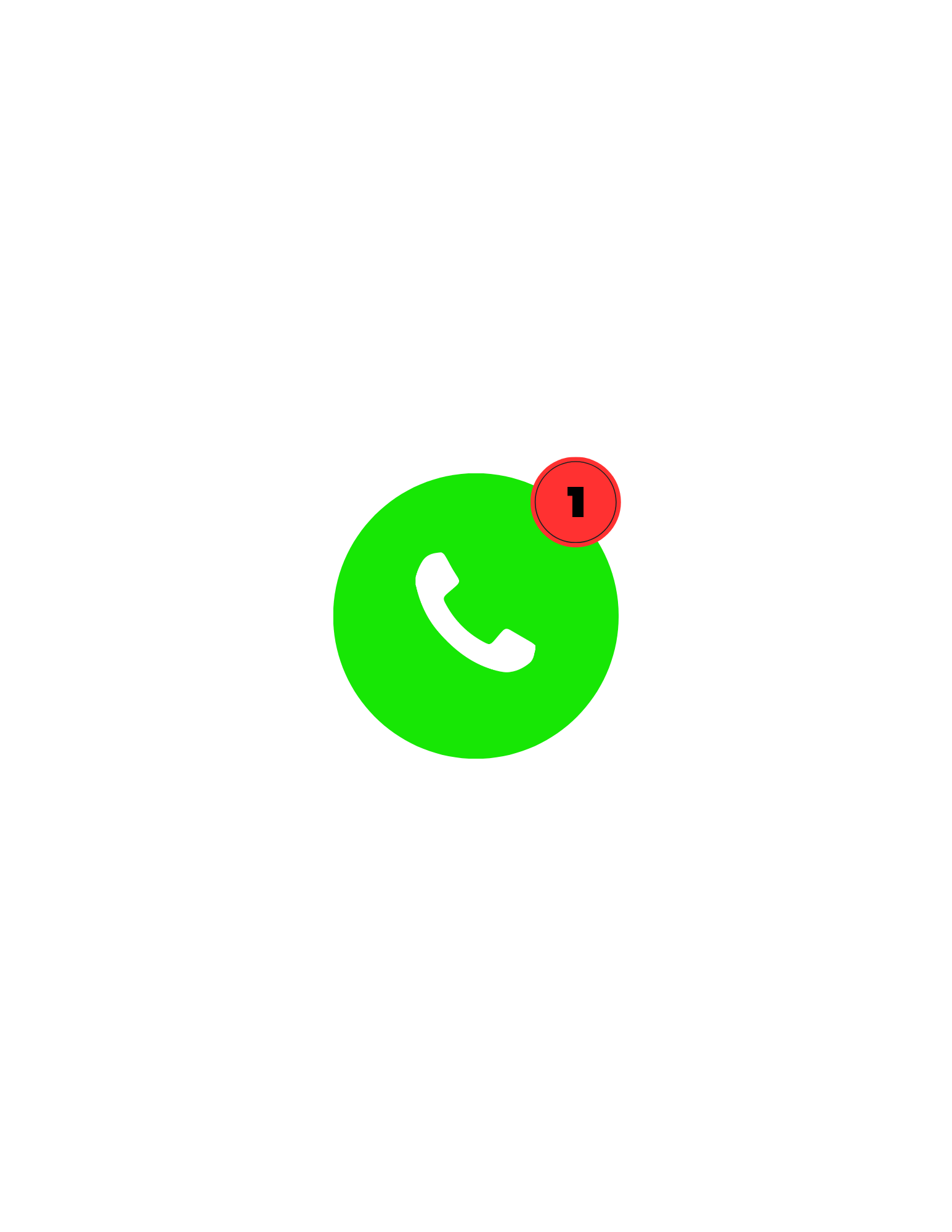 A mobile phone screen showing an incoming call from an unknown contact, with a green answer button and a red decline button.