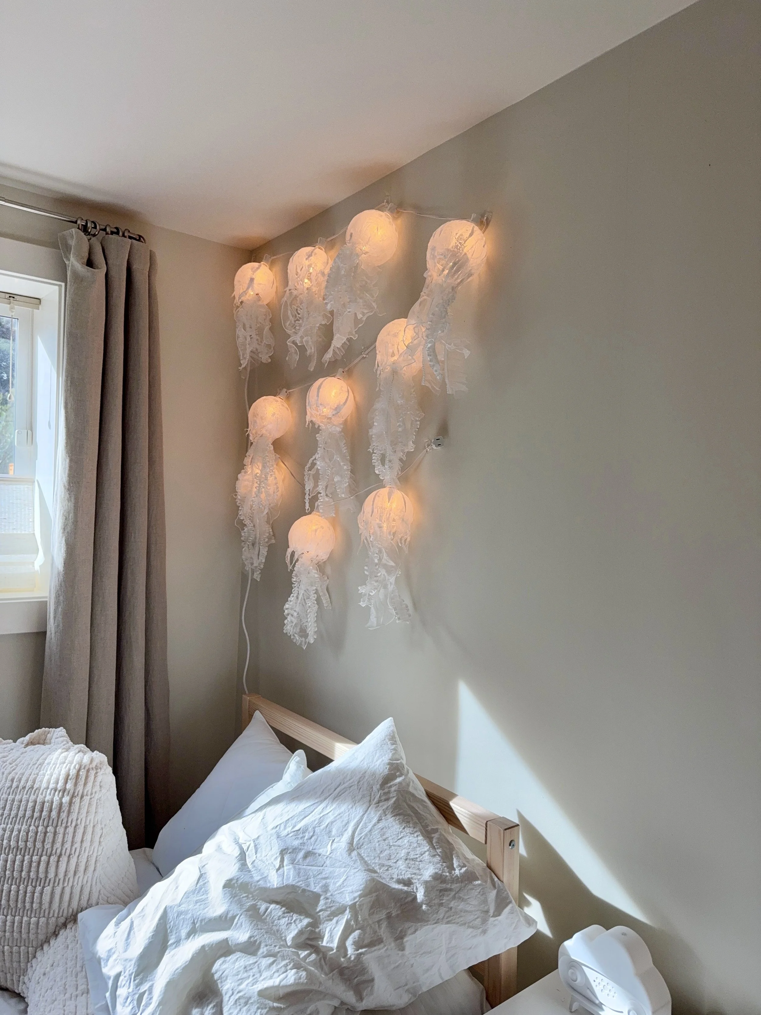 Hand crafted jellyfish string lights