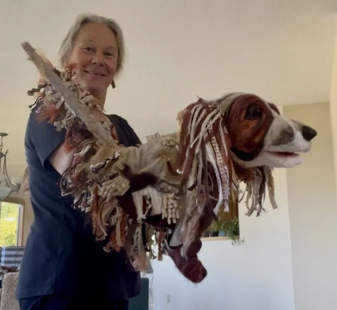 Custom dog hand puppet, created for a play