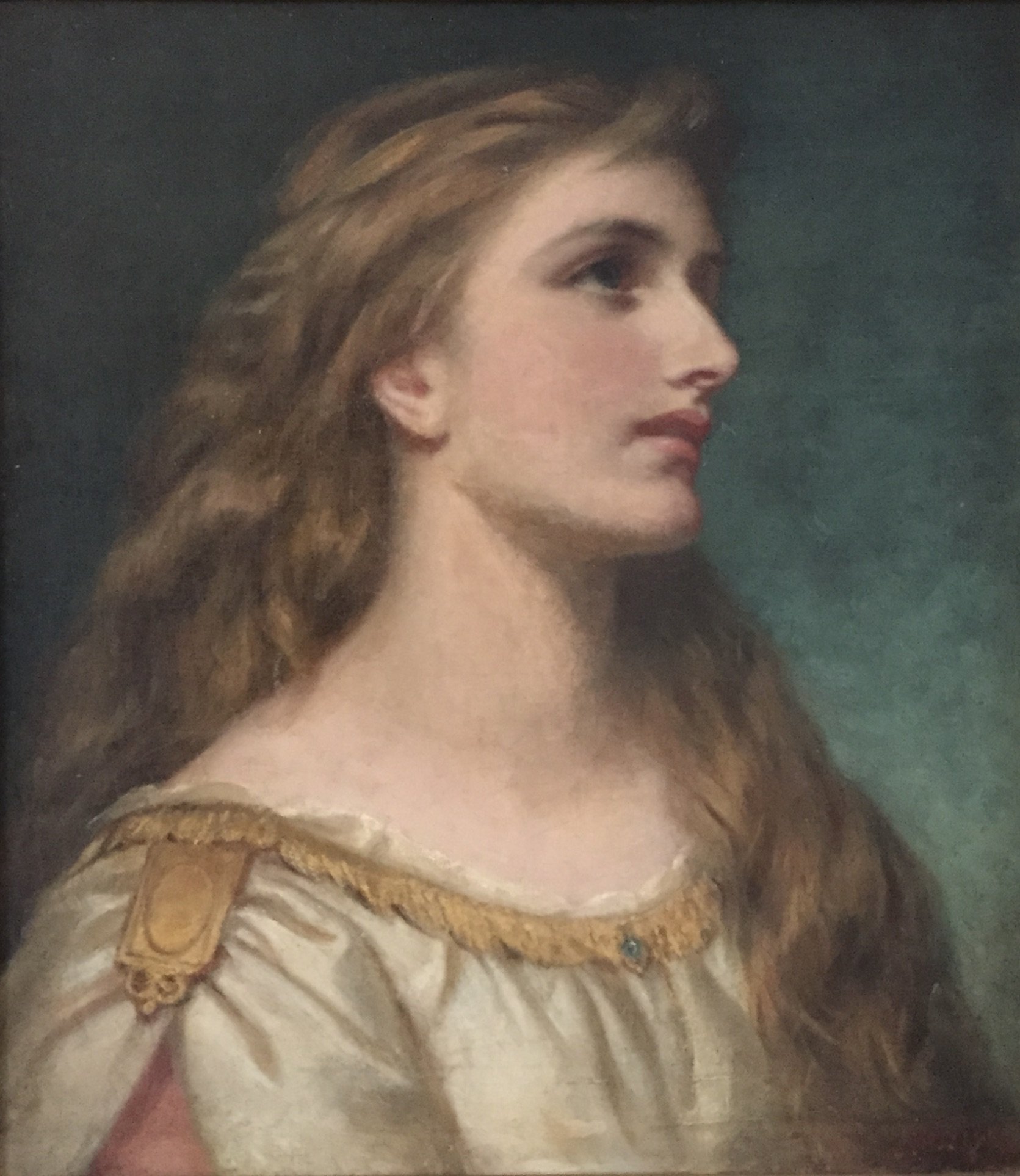 Pre-raphaelite School Portrait - Oil on Canvas