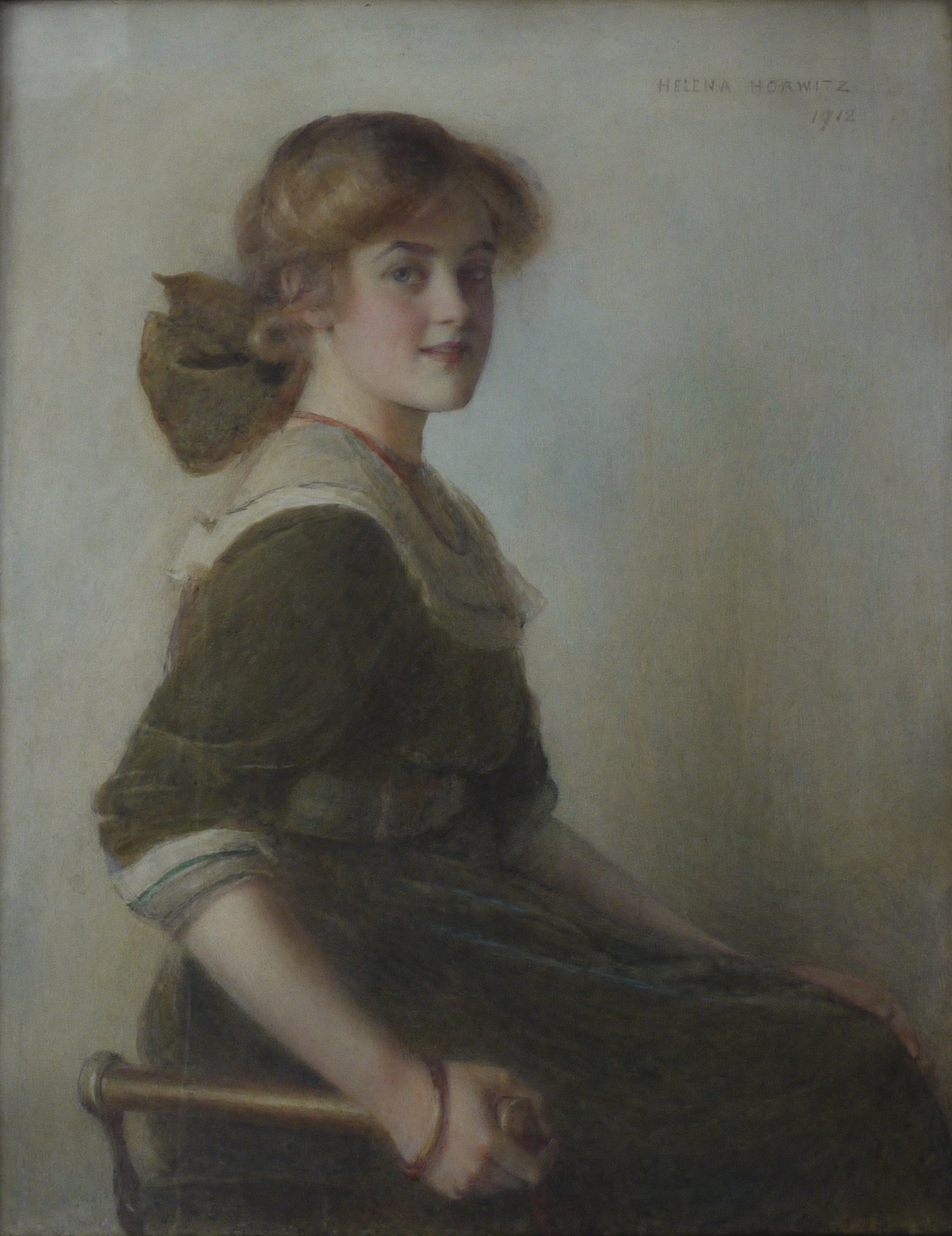 Helena Horwitz (d.1921) - 'Phyllis', Portrait of a Seated Girl,  Signed and Dated 1912