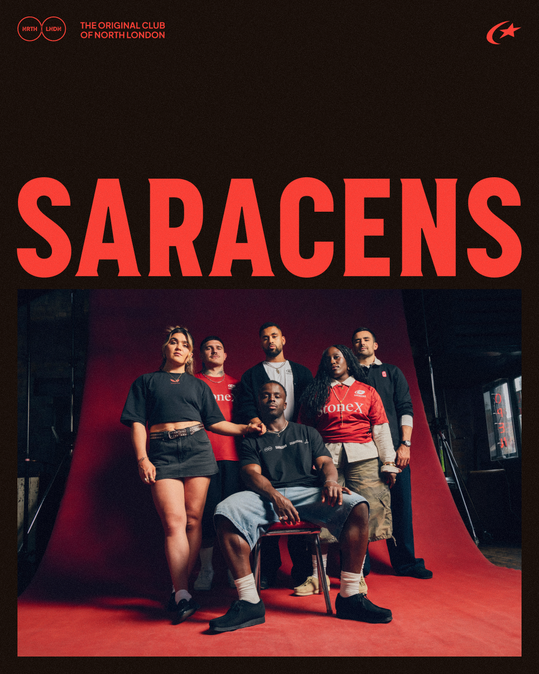 Saracens rugby players included in the Saracens rugby club rebrand.