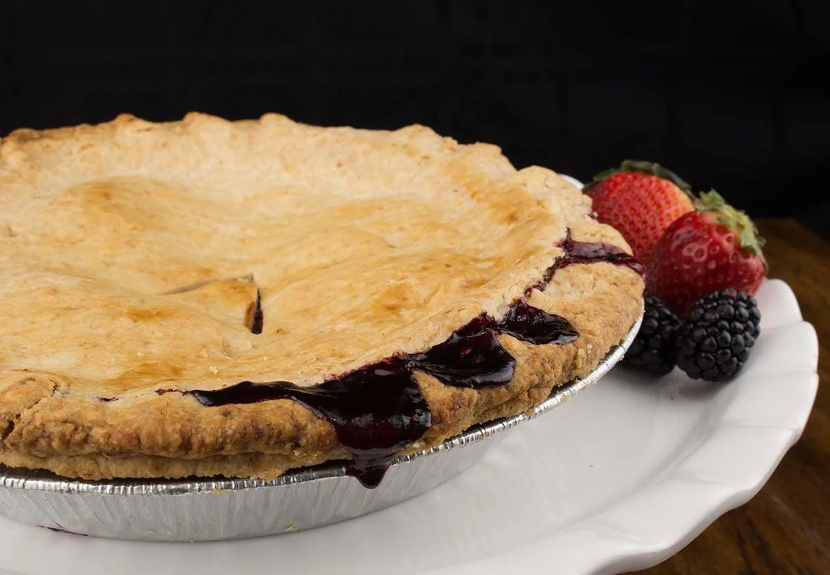 Very berry pie, prepared gluten-free.
