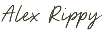 Text that reads 'Alex Rippy' in stylized font