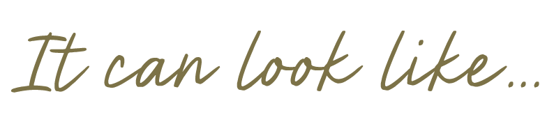 Text that says "It can look like..." with a dark background.