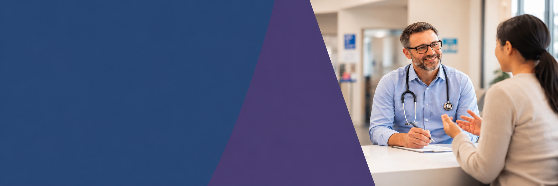 A professional healthcare provider consultation representing onsite medical staffing and clinical support services in Alberta.