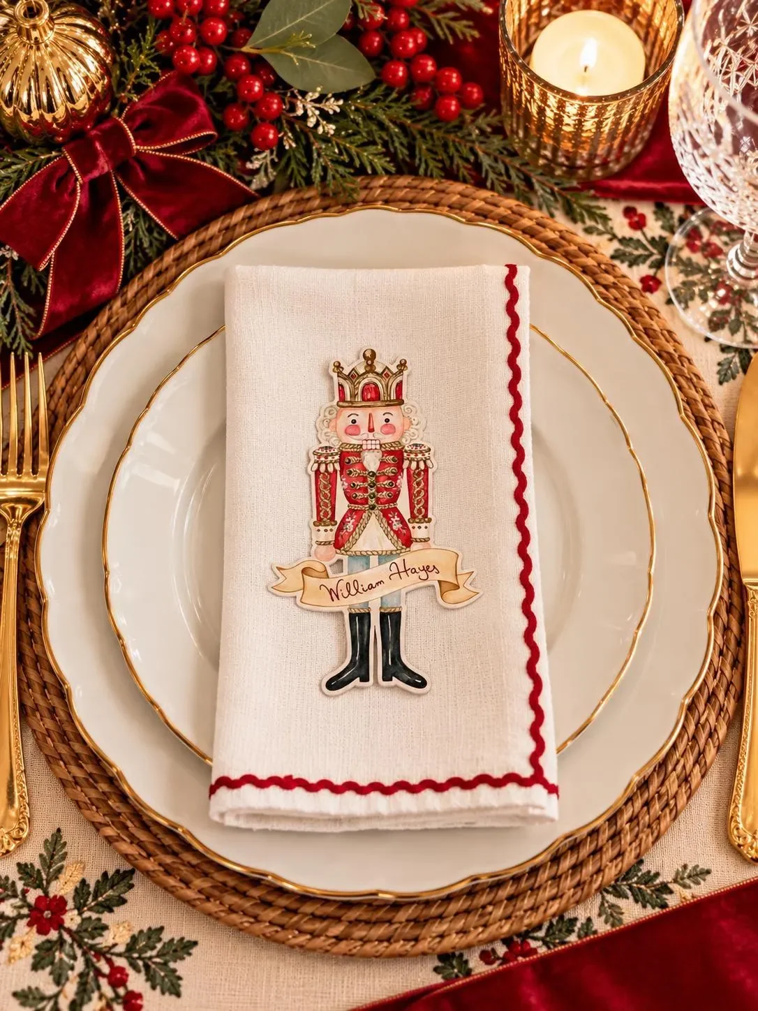Personalized Royal Nutcracker Christmas Place Cards