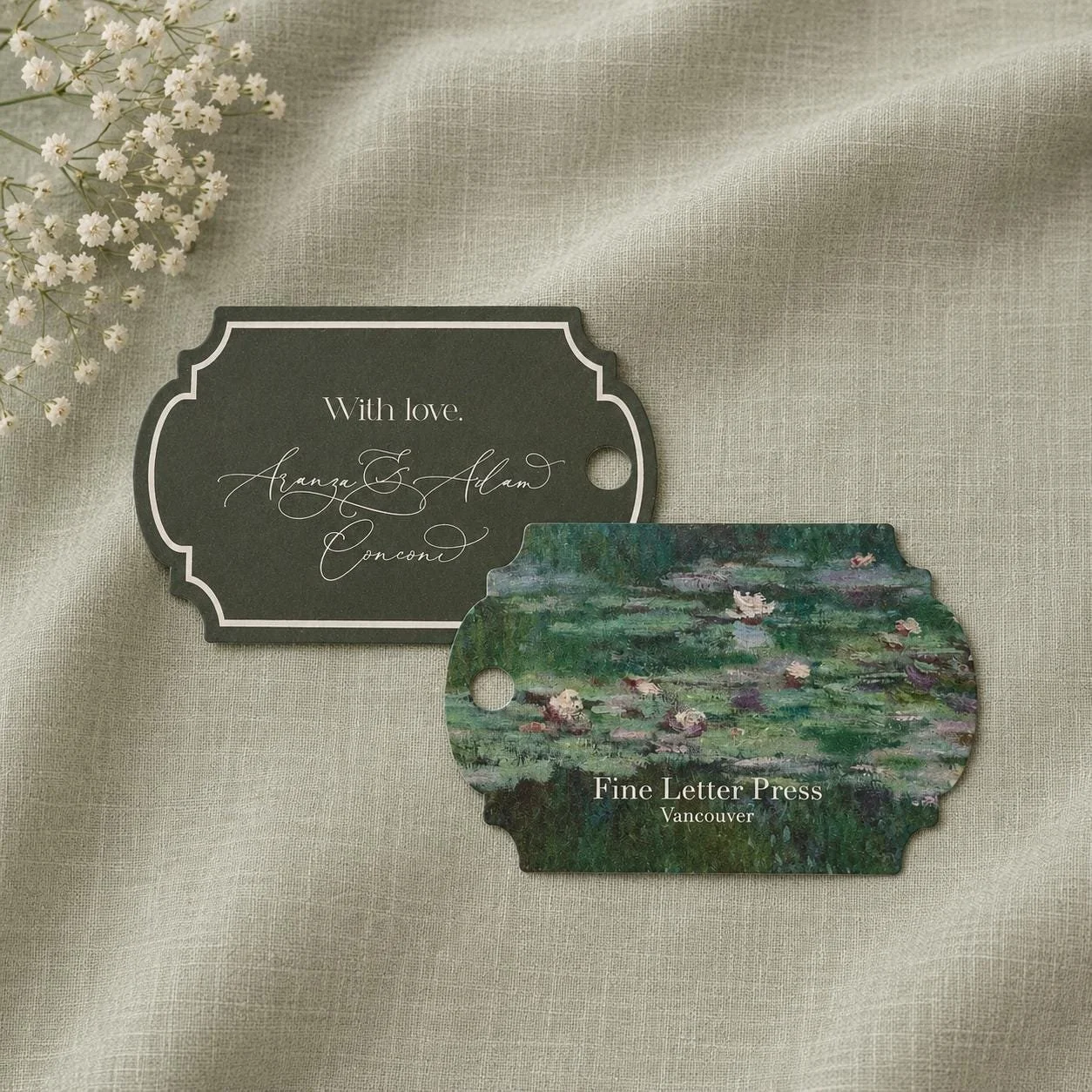Water Lilies Green Gift Tags