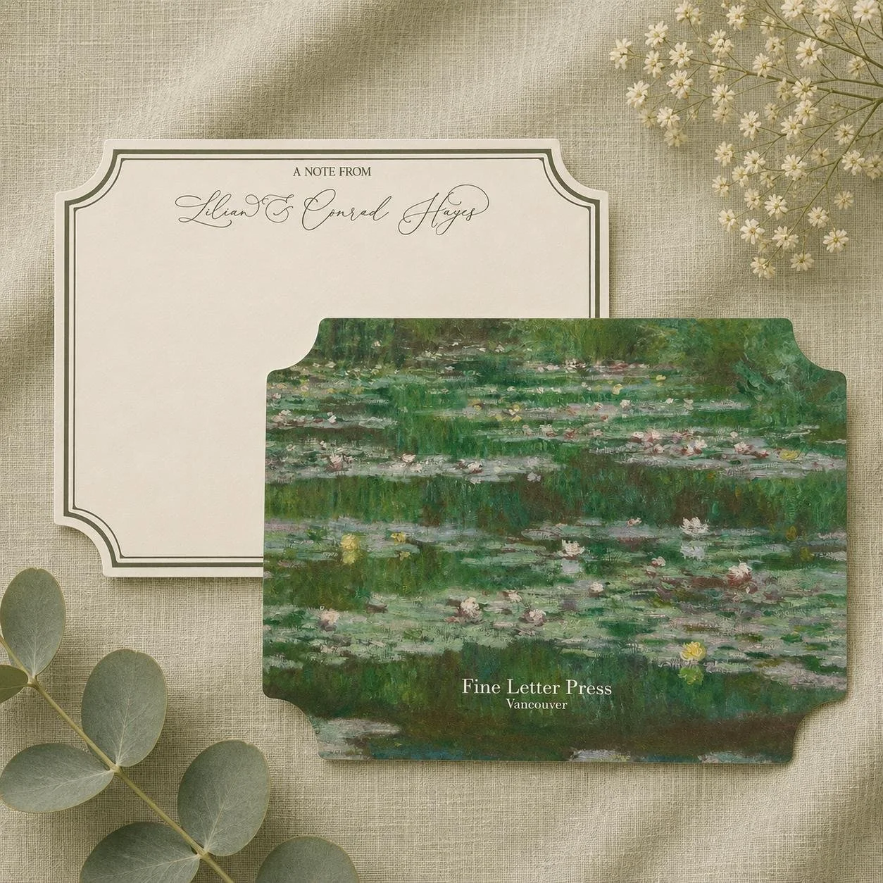 Water Lilies Stationery Note Cards