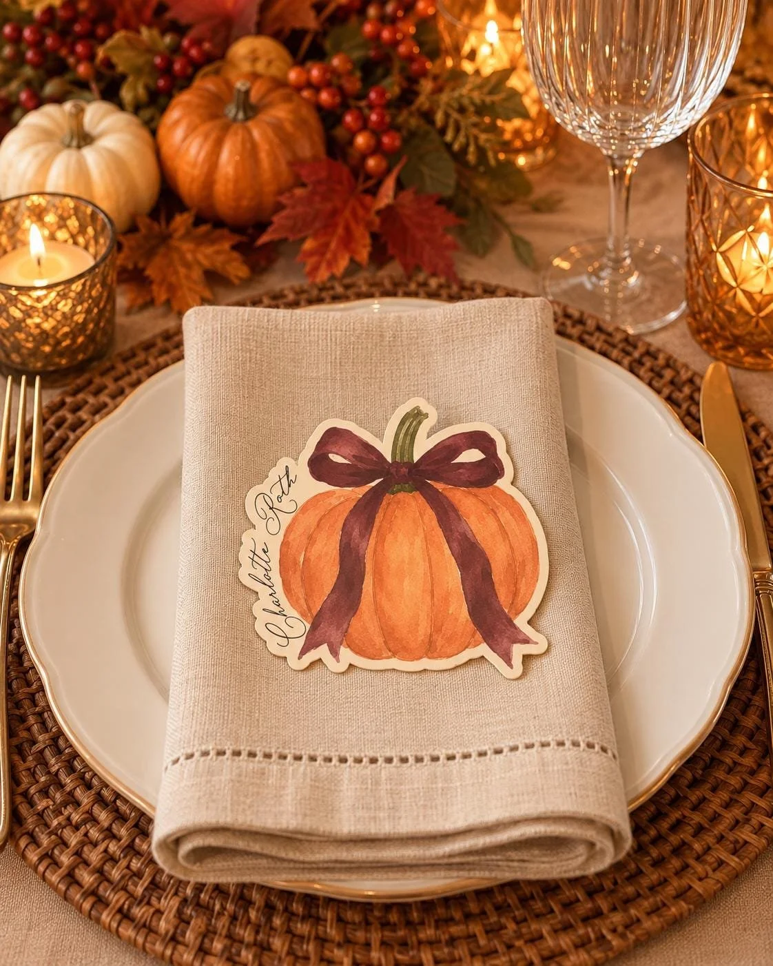 Pumpkin Place Cards
