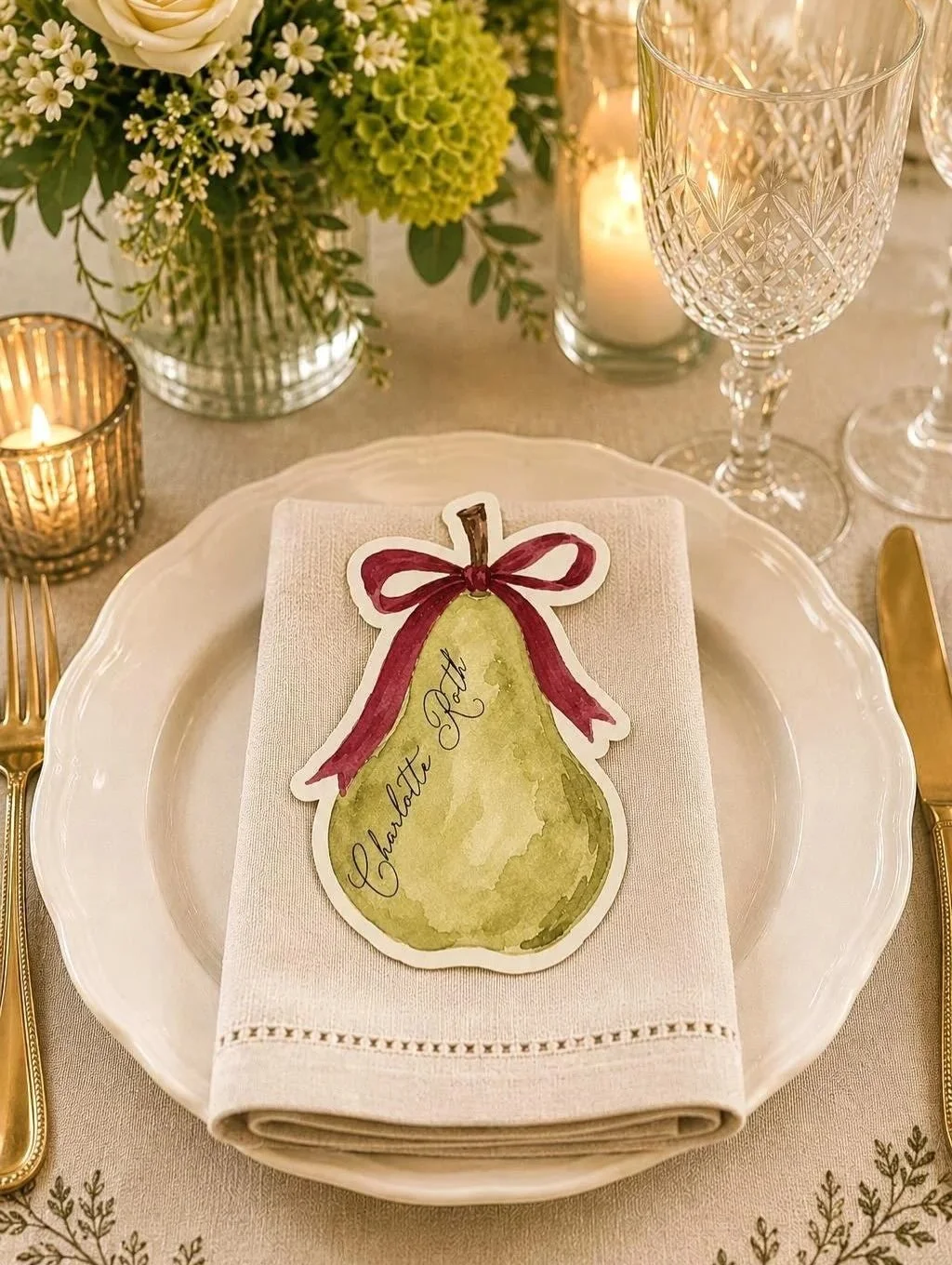 🍐✨ A sweet little detail for the Thanksgiving table.

Our personalized pear place cards add the perfect touch of charm to an elegant fall dinner &mdash; because every guest deserves a seat that feels thoughtfully theirs. 🤎🍂

#ThanksgivingTable #Th