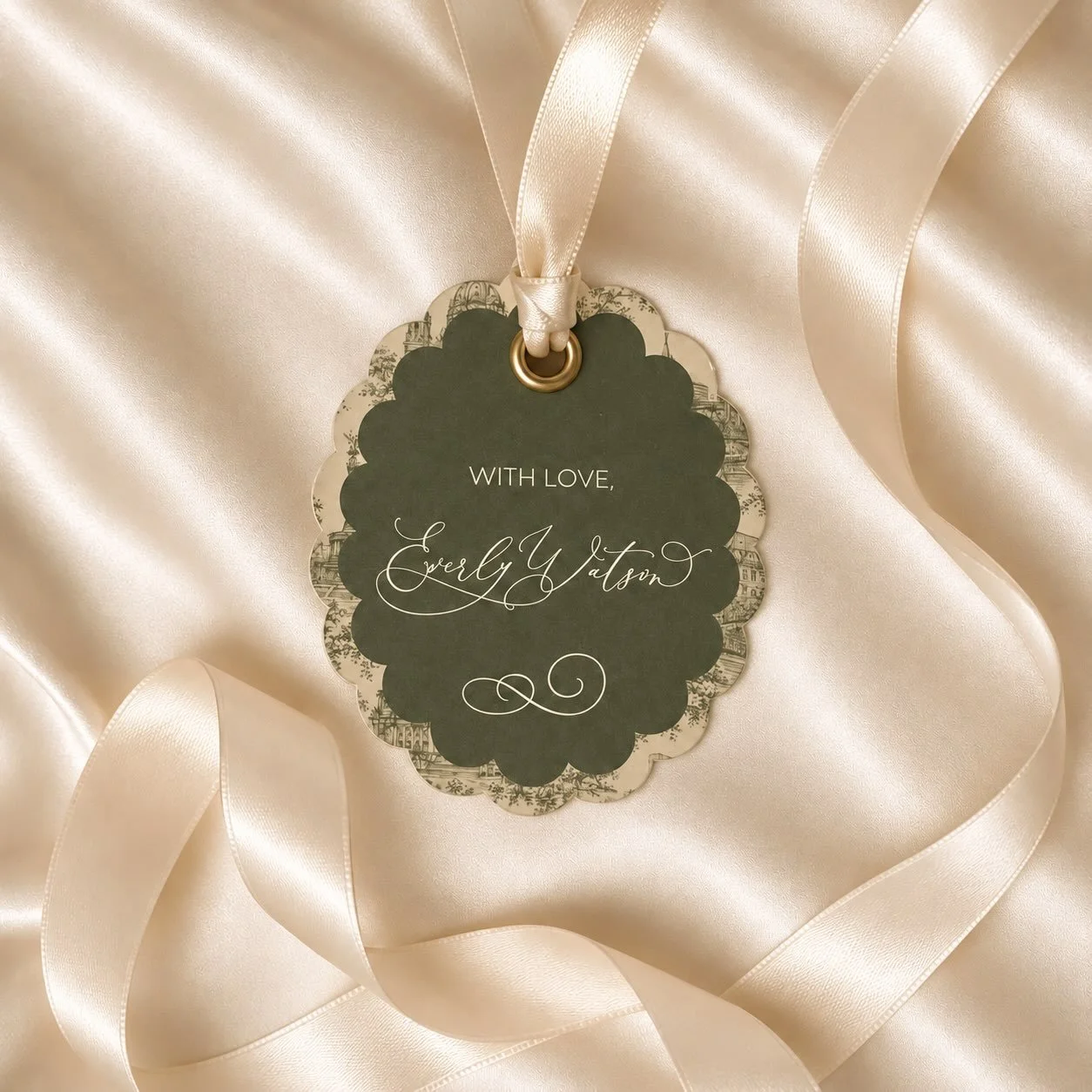 The finishing touches make all the difference. ✨

Scalloped edges, vintage toile details, a golden grommet, and a champagne satin ribbon &mdash; a little gift tag designed to make every present feel extra special.

Shop at FineLetterPress.com

#FineL