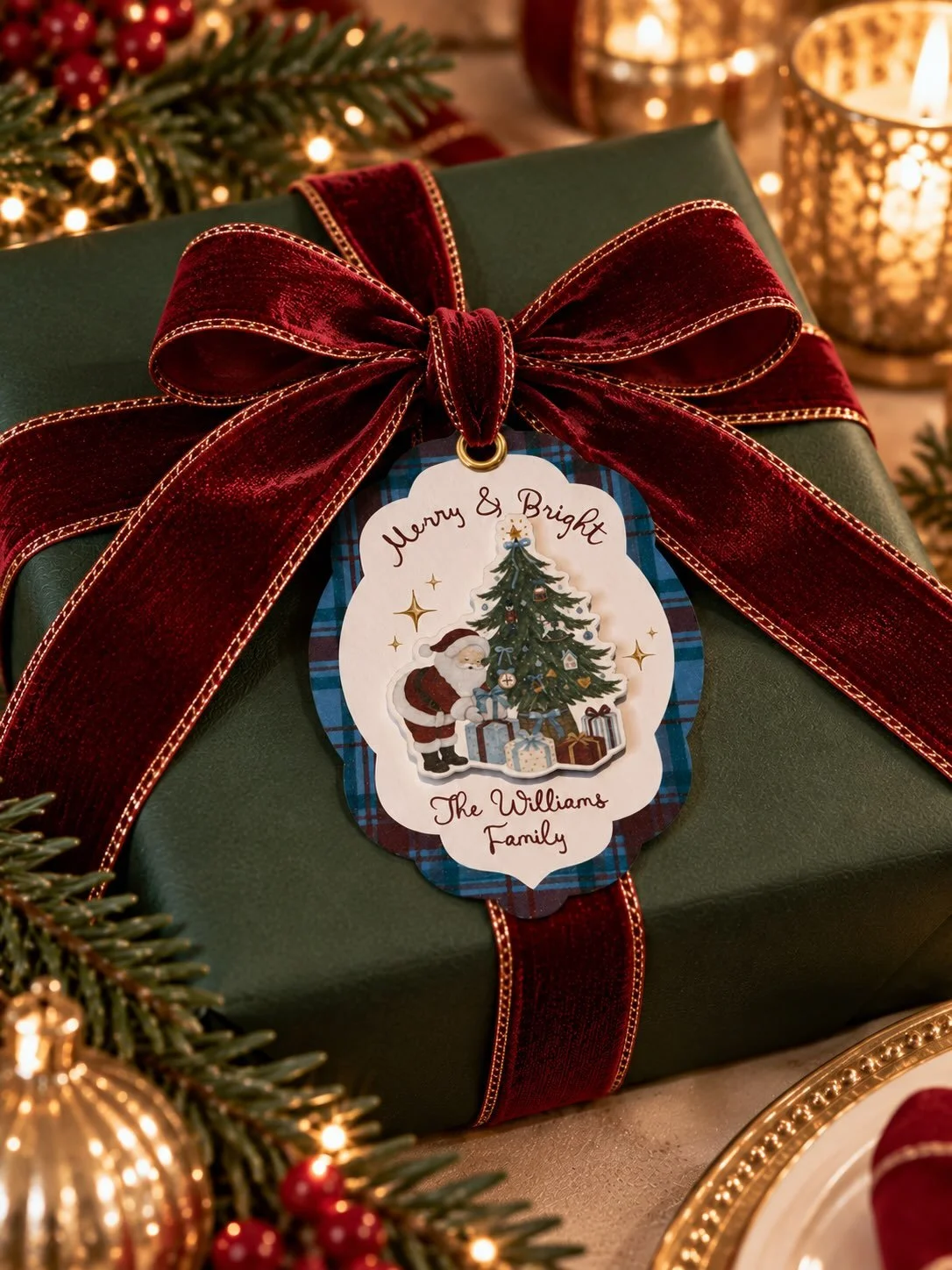🎄✨ Merry &amp; Bright! Personalized Christmas gift tags with a nostalgic Santa, classic tartan, and festive charm. 🎁❤️

Shop at FineLetterPress.com, visit our Etsy shop, or DM us to order! 🤍

#ChristmasGiftTags #PersonalizedGifts #ChristmasWrappin
