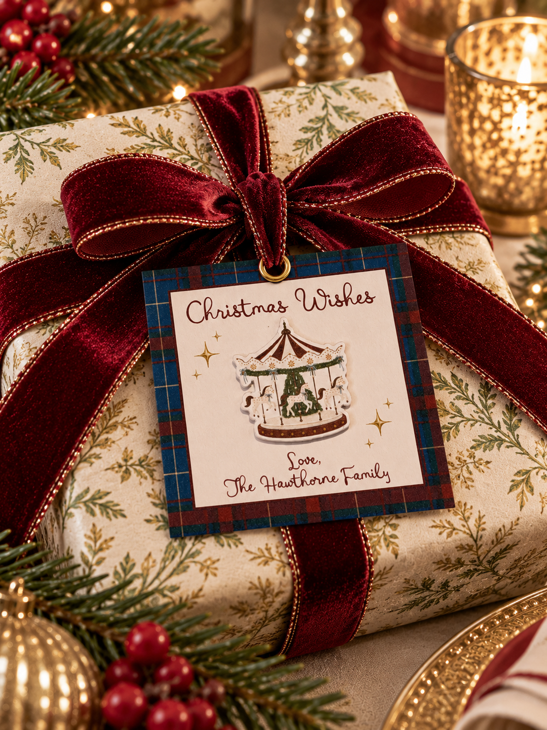 Carousel Christmas Gift Tags