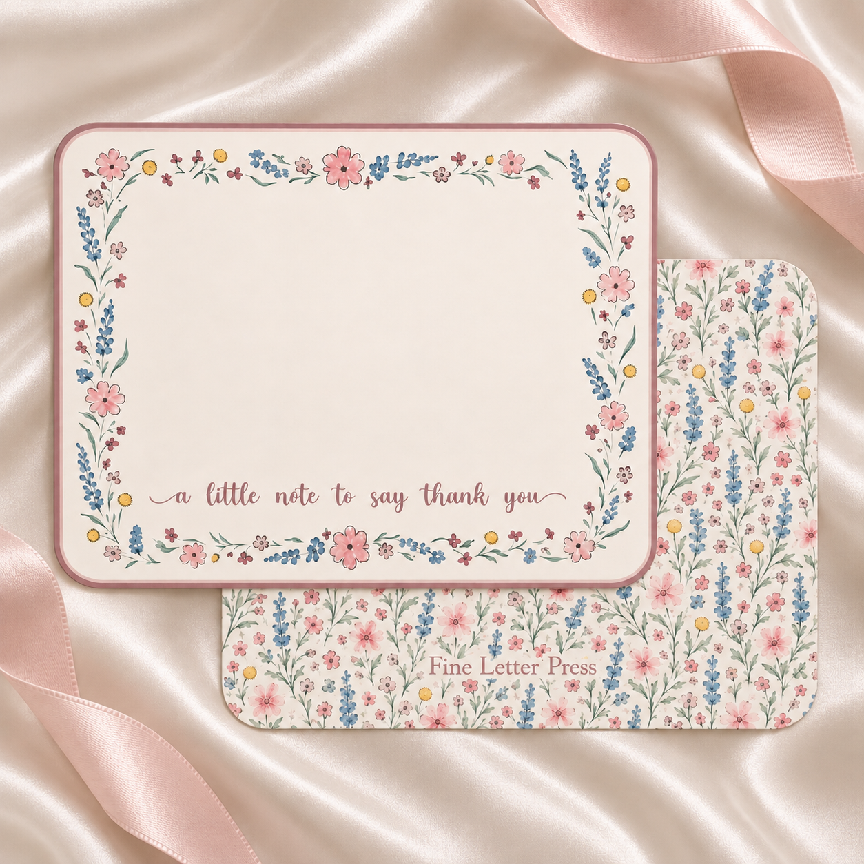 Floral Thank You Note Cards