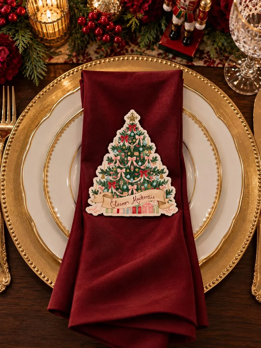 Personalized Christmas Tree Place Cards