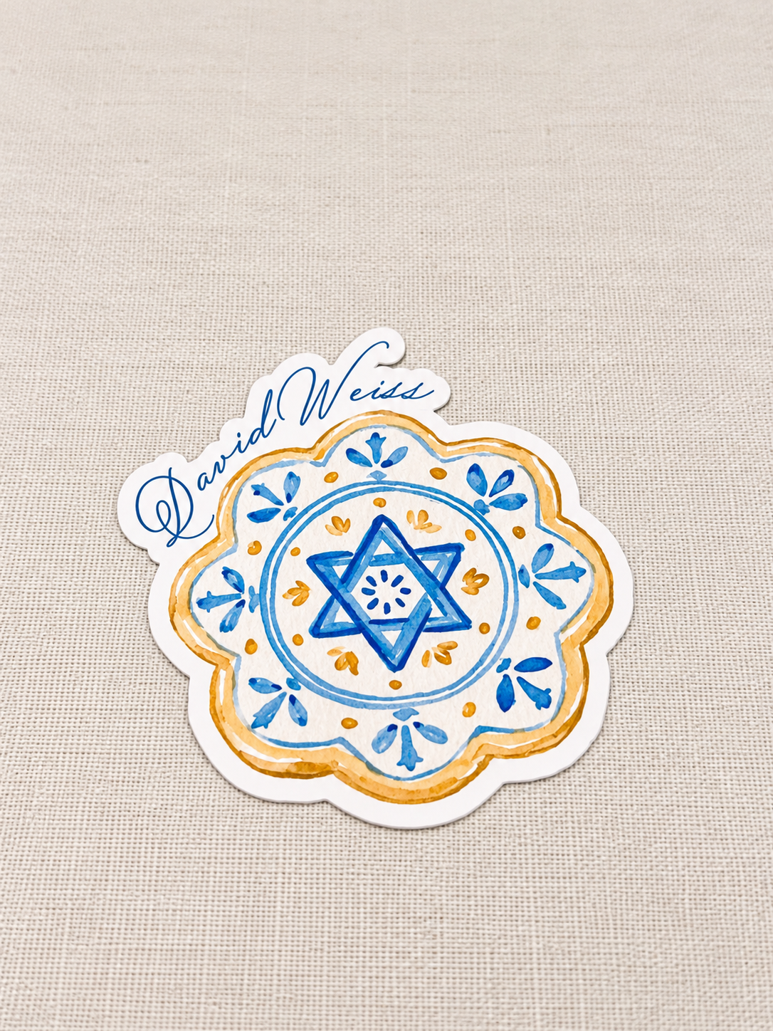 David Weiss Blue and Gold Medallion Sticker.png