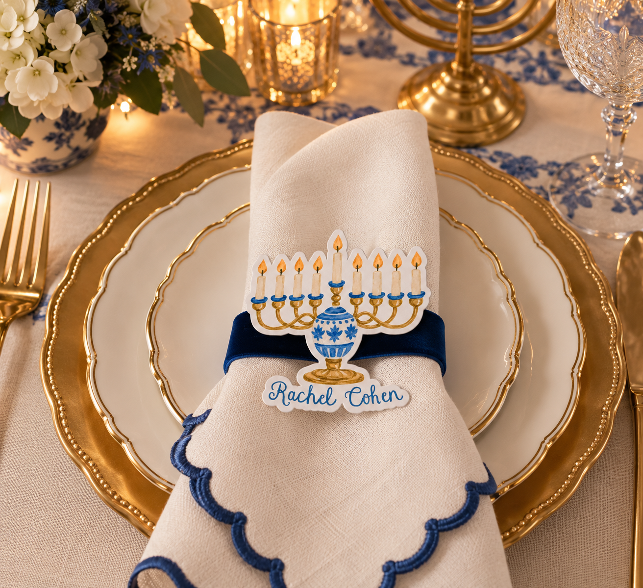 Menorah Place Cards