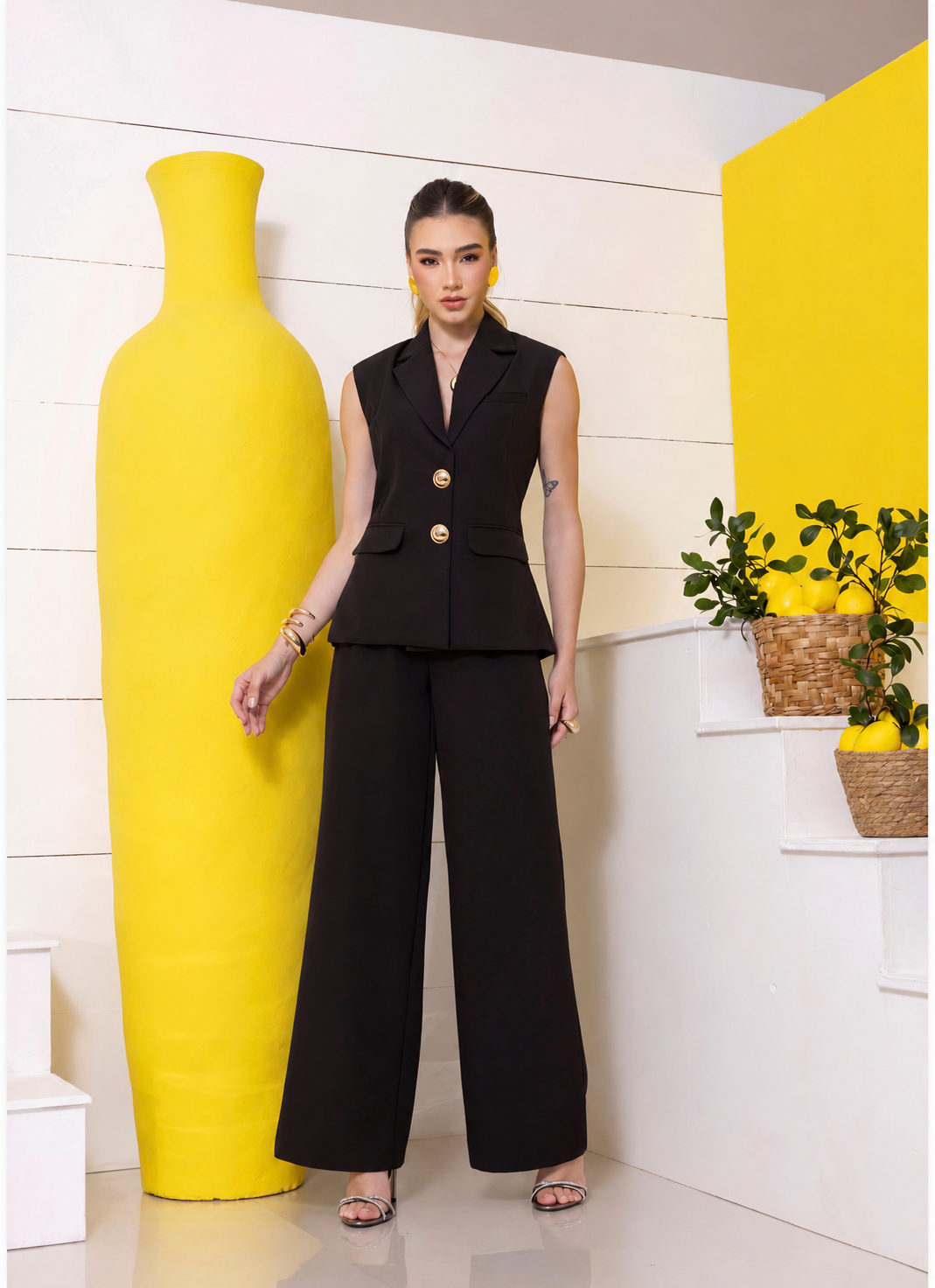 Conjunto de Alfaiataria – Calça e Maxi Colete