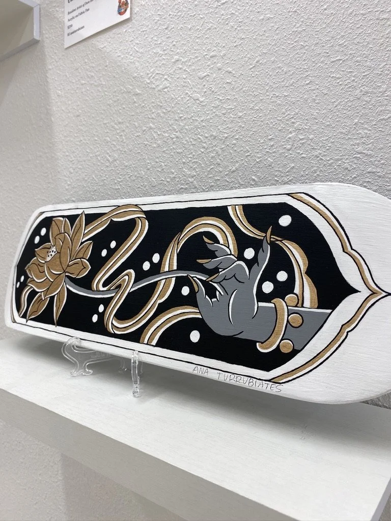 Lotus hand mini skateboard deck