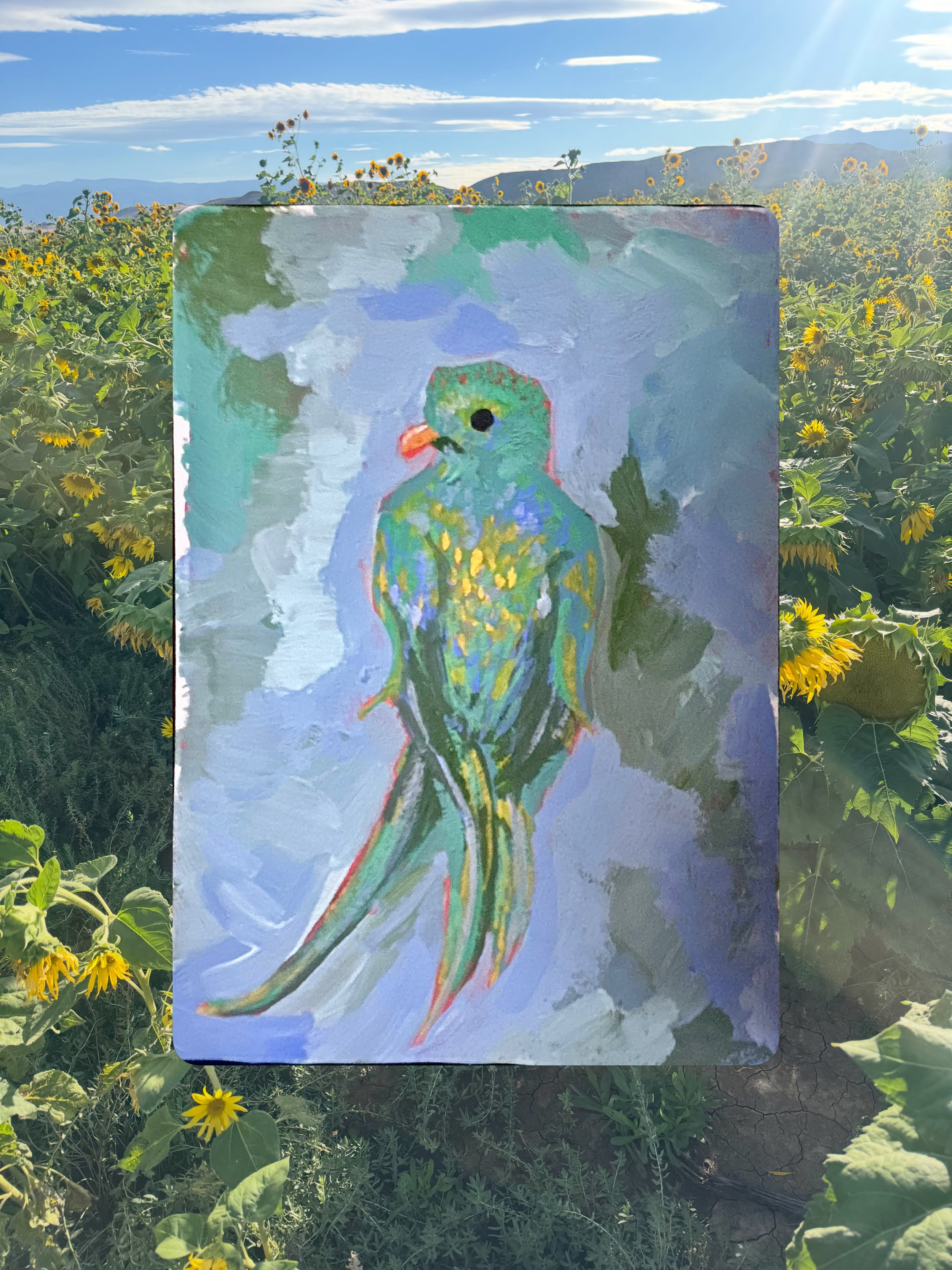 #birdtober2026 Day 3 - Resplendent Quetzal 

Gouache on Paper
2.5x3.5 in. Artist Trading Card

#birdtober2026day3 #resplendentquetzal
