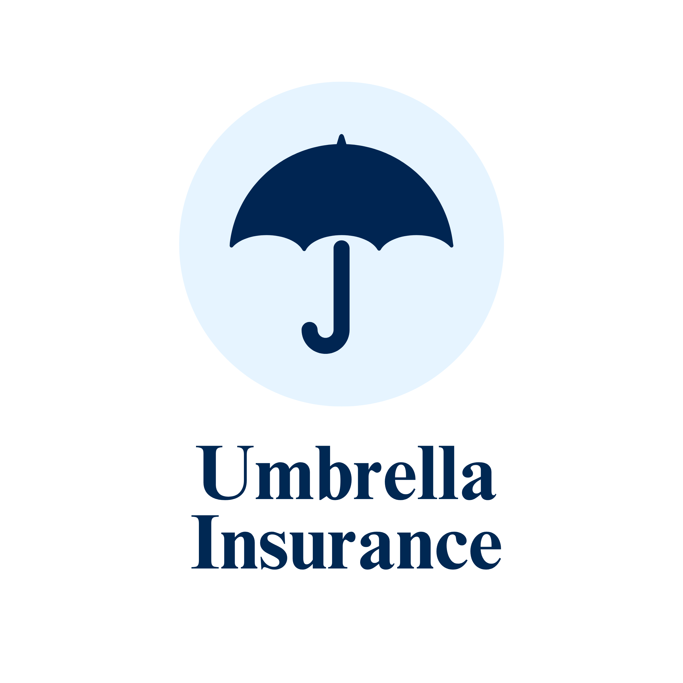 Dark Blue Icon of an umbrella
