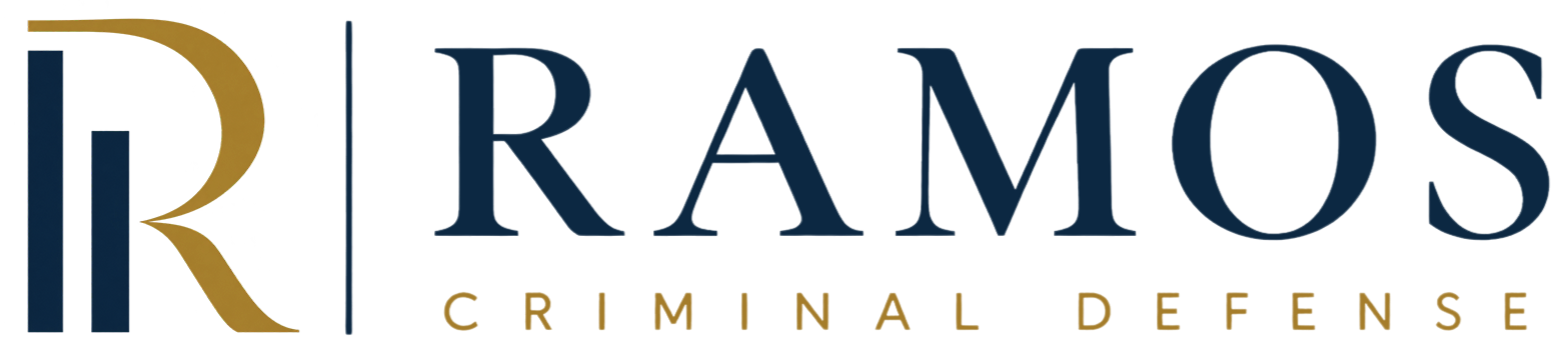 Logo for Ramos Criminal Defense with a stylized 'R' and the text 'Ramos Criminal Defense'.