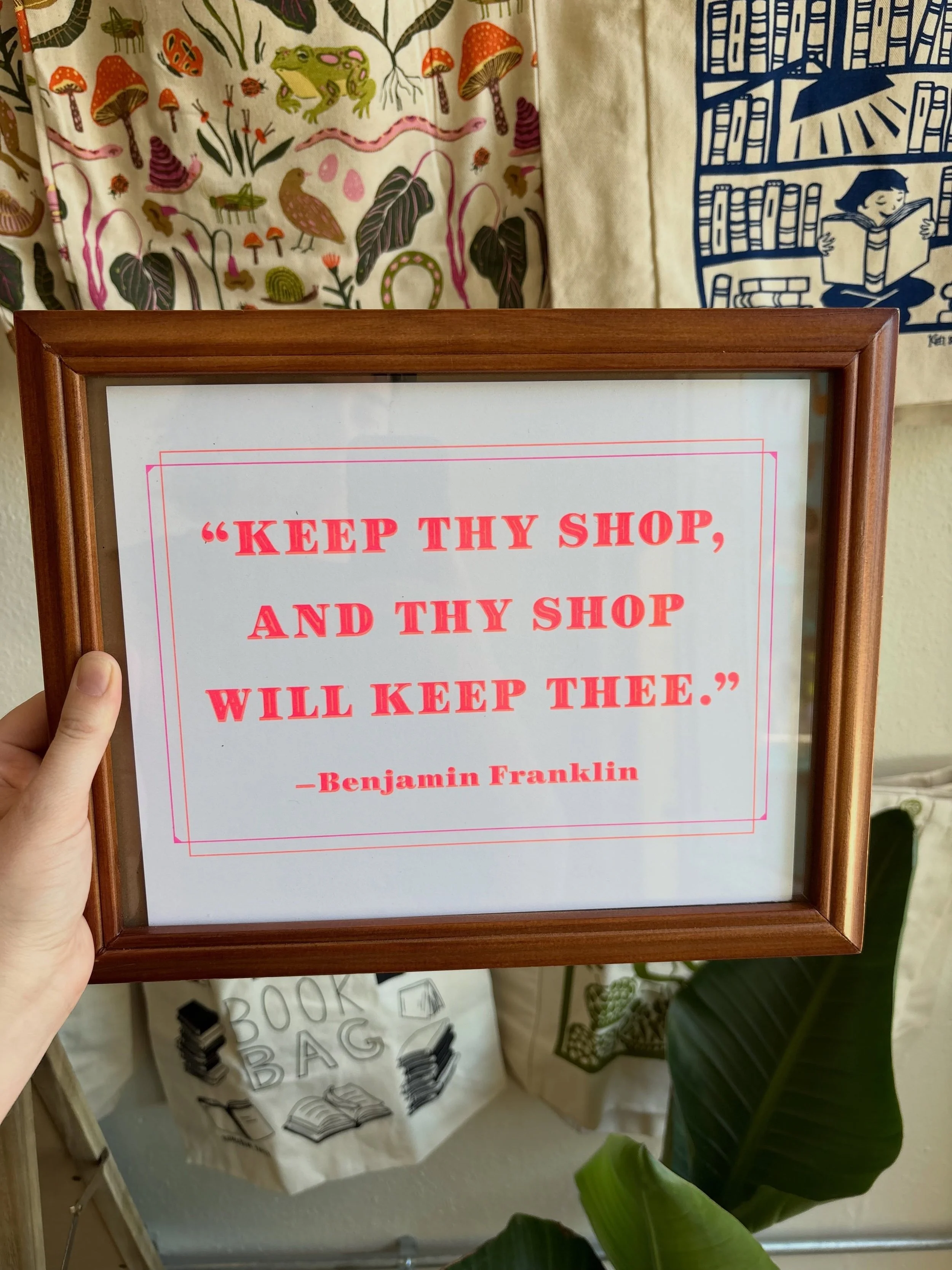 Back when all this was just a dream and a bunch of spreadsheets, a sweet friend of ours gifted us this print. It&rsquo;s pretty special to finally get to hang it up above our front counter!

The shop is really coming together these last couple days, 