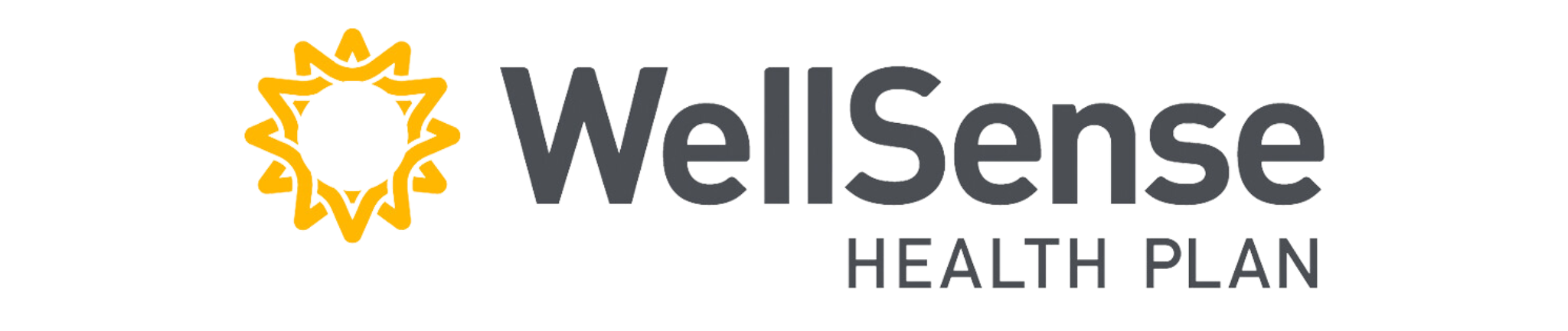 Wellsense Health Plan logo with a yellow sunburst icon