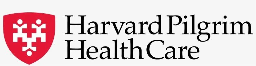 Harvard Pilgrim Health Care logo with red shield and white emblem