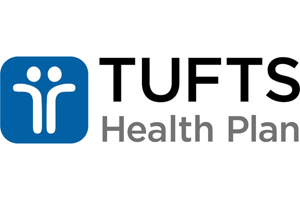 Tufts Health Plan logo with a blue icon featuring abstract human figures and the text 'TUF T S' in black and 'Health Plan' in gray.