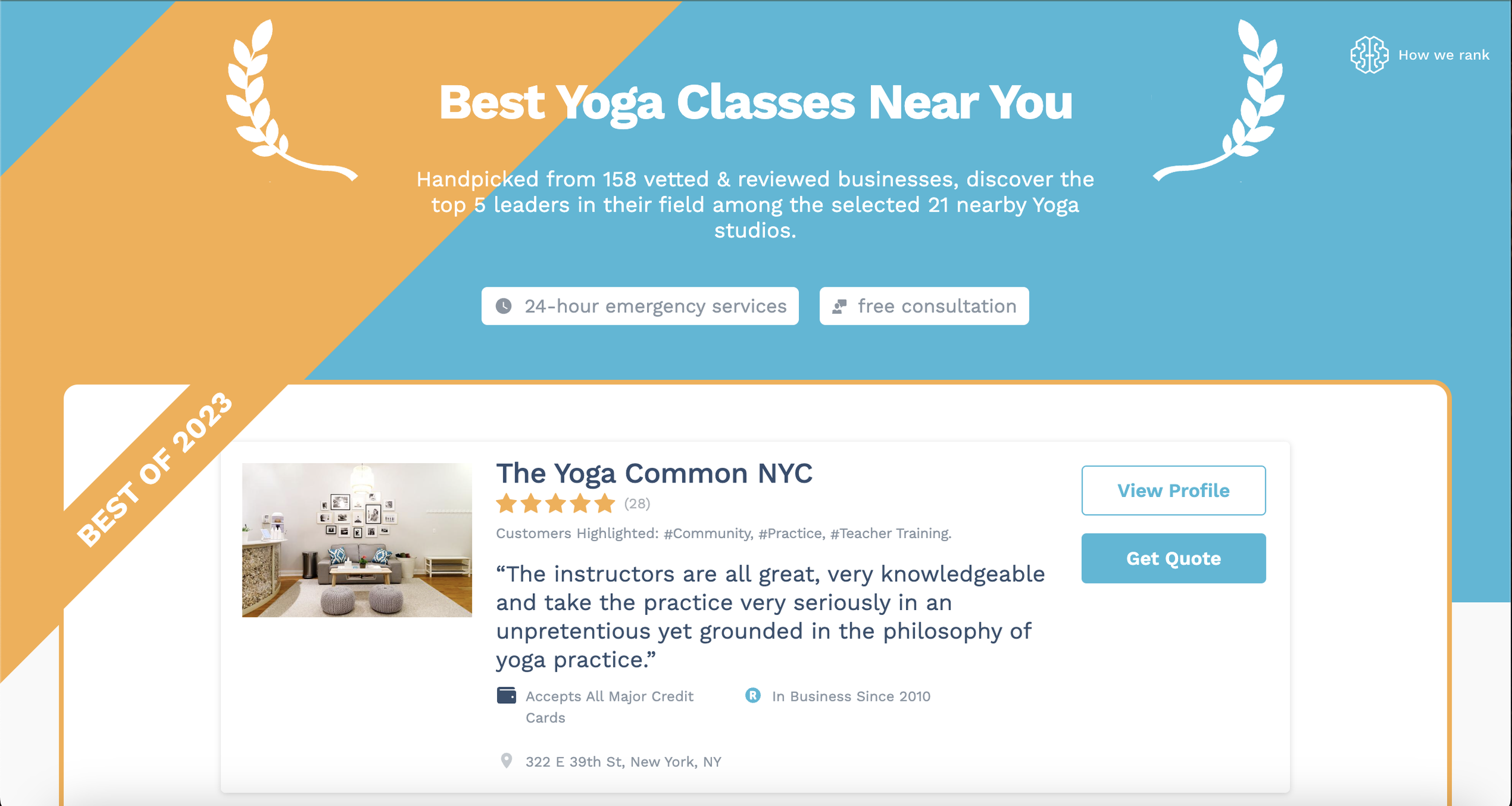 The Yoga Common Named New York’s Best Yoga Studio!