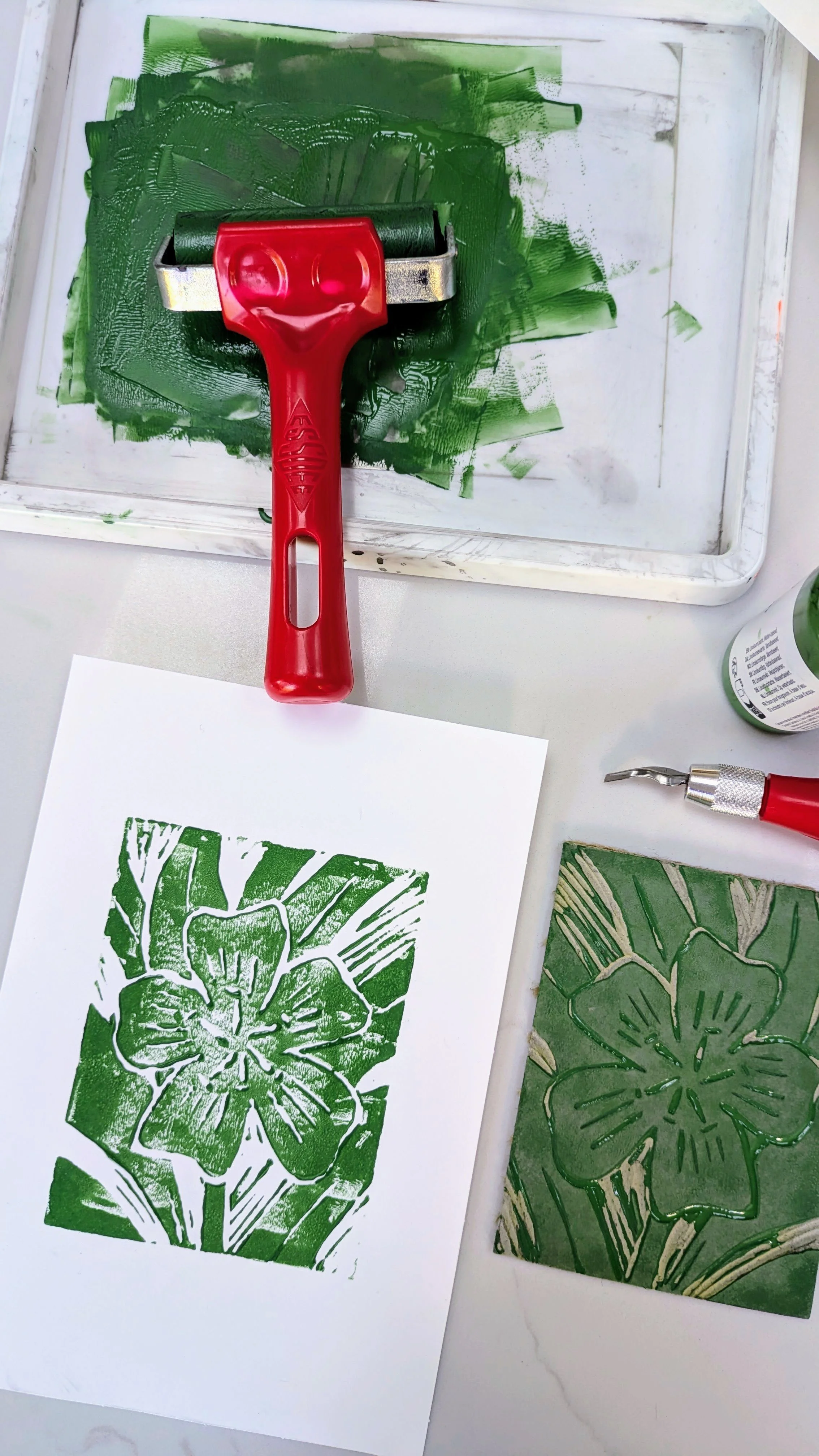 Lino cut Art Club Laura Dampney.jpg