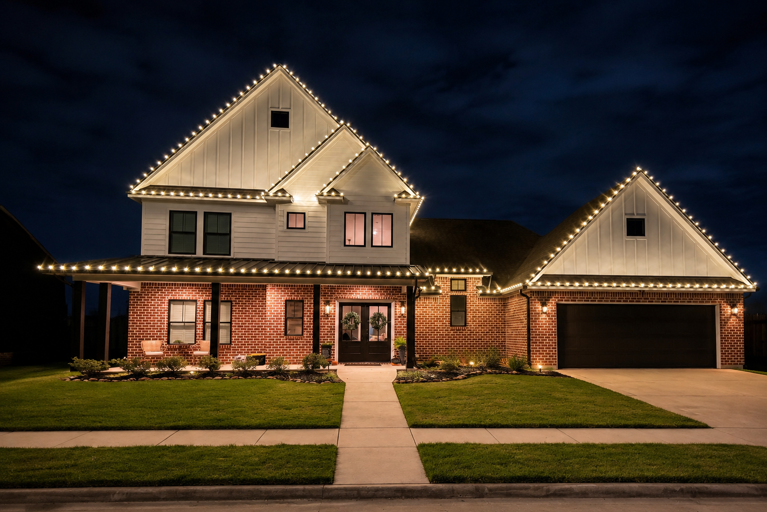 Professional holiday light installation