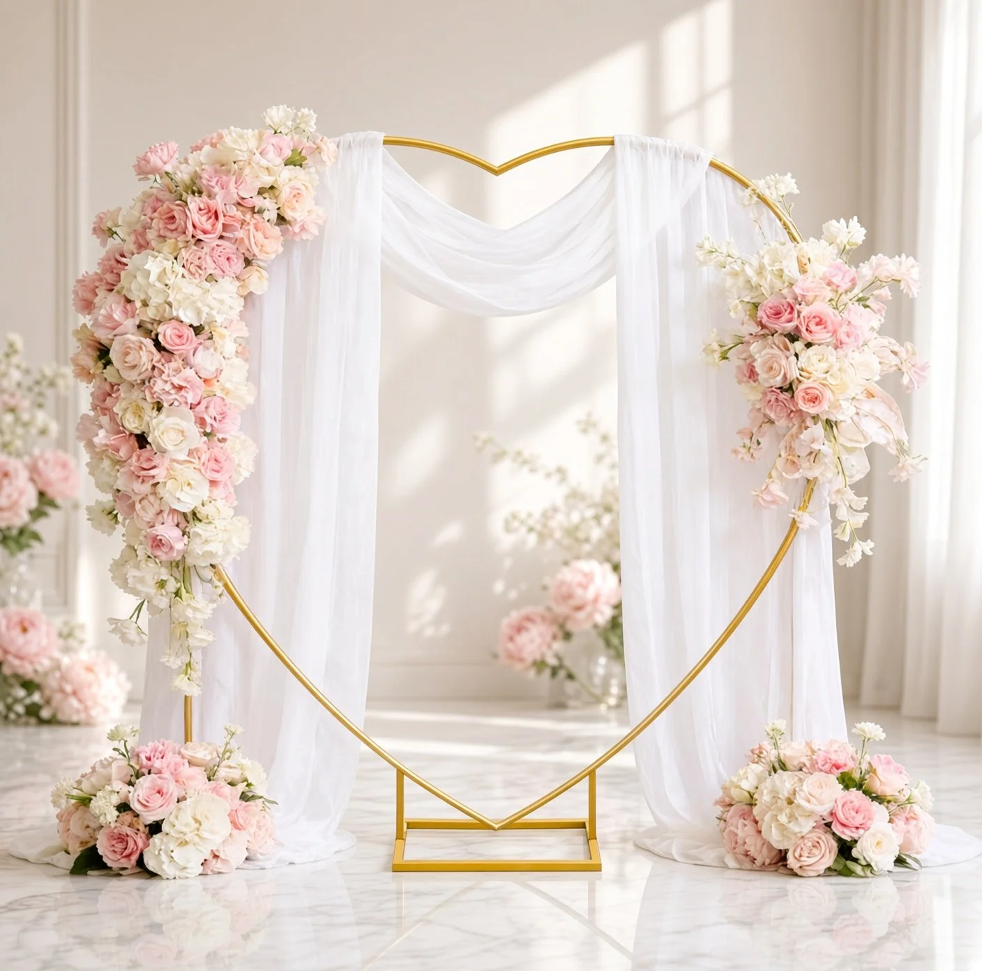 Gold Heart Arch Stand