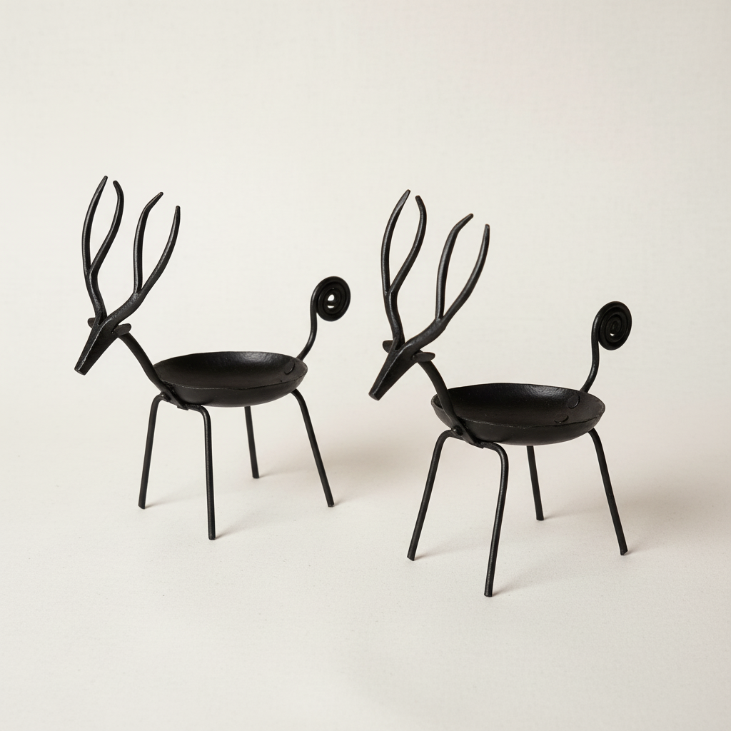 Wrought Iron Deer Tea Light Holder