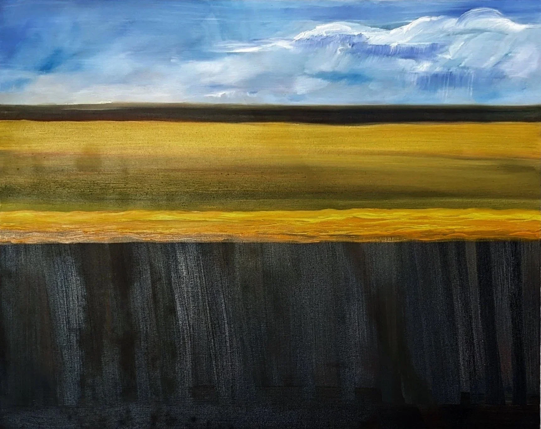 "Cornfields at 80 mph"
Oil on Canvas, 30" x 24"
$695