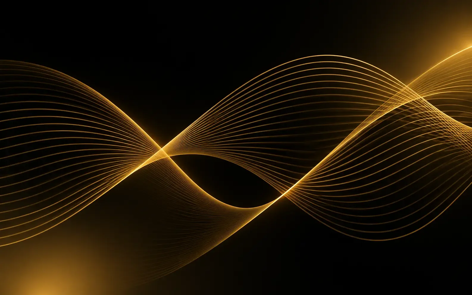Gold abstract wave representing dialogue, connection and diverse perspectives.